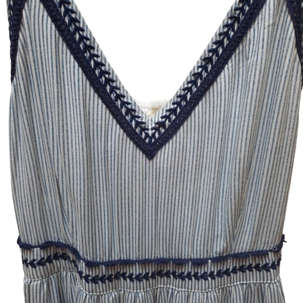 Japna Blue & White Lined Maxi Dress - Picture 2 of 8
